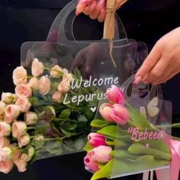 Sacolas embrulho presente acrílico com alças, sacolas reutilizáveis ​​para despedida solteira, dama honra, - Image 2