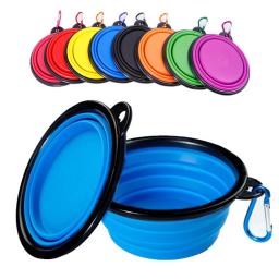 Alimentador de animais de estimação tigela dobrável silicone viagem cão tigela andando portátil tigela de água para pequeno médio cão gato tigelas pet comer prato - Image 1