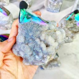 Aura Sphalerite Ornamentos, Cristal Natural Escultura, Pedras Preciosas Jóias, Glitter Cura Cristal, Presente de Aniversário, Alta Qualidade, 1Pc - Image 6