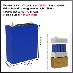 Frete grátis célula prismática SJY 3,2 V 280 Ah LiFePO4 do Brasil, bateria de lítio de 280 Ah para sistema de armazenamento de energia solar faça você mesmo de 24 V e 48 V, isenta de impostos - Image 3
