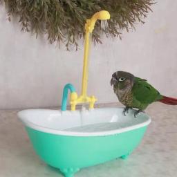 Banheira Automática De Papagaio De Plástico, Banheira Inteligente, Chuveiro De Pássaro, Acessórios Domésticos, Suprimentos De Periquito, Gaiola Azul - Image 1