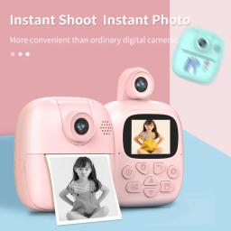 Crianças Instant Print Camera Impressora Térmica, Gravador de Vídeo, Portátil, Inteligente, Digital, Lente Dupla, Selfie, Brinquedos, Presente de Aniversário - Image 1