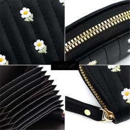 Porta-cartão bordado flor para mulheres, concha, bolsa de órgãos, bolsa com zíper, multi-slot, bolsa de cartão de crédito para senhoras - Image 6