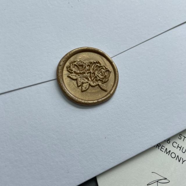 Selos de Cera Autoadesivos com Padrões de Rosa para Convites, Envelopes e Presentes