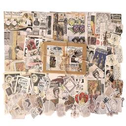 200 pçs do vintage scrapbook papéis suprimentos pacote material de papel diy retro washi adesivos para arte artesanato caderno álbum diário envelope - Image 6