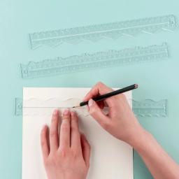 Acrílico Tear Réguas Guias, canetas de água, borda Deckle, papel rasgando Régua, para criar bordas decorativas, DIY Craft Project, 3pcs - Image 5