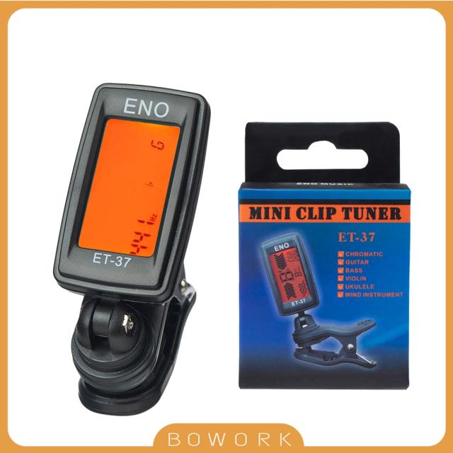 Afinador de Guitarra Eno ET-37 Clip-On com Display Digital para Acústica, Baixo e Ukulele - Acessórios Essenciais para Músicos