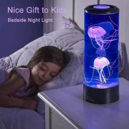 Jellyfish Aquarium Lamp, Fantasia LED USB Table Night Light, Presente Infantil, Iluminação para Casa, Decoração do Quarto, 5 Cores, Nocna - Image 2