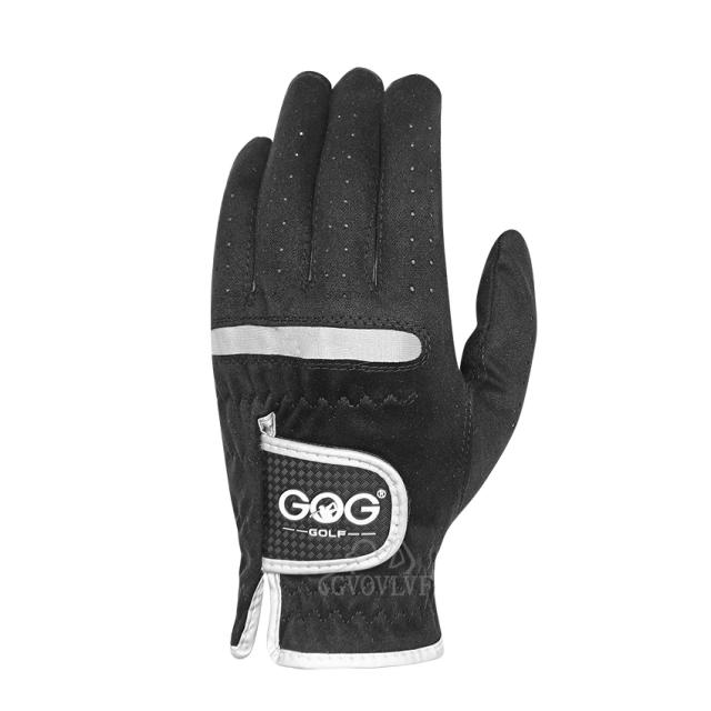 Gog Luvas de Golfe Masculinas Pretas Tecido Macio Respirável 1 Peça