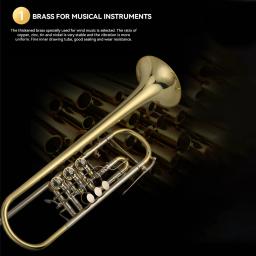 Trompete rotativo de latão com caixa, bocal plano, laca de níquel, prateado, instrumentos musicais, em B - Image 1