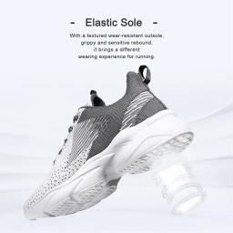 Sapatilhas leves de malha respirável Flywoven para homens, tênis atlético, moda de corrida ambulante, sapato esportivo, com renda - Image 2