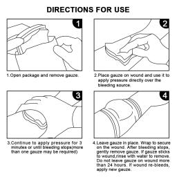 Gaze de caulim hemostática combate trauma de emergência z-fold solúvel para ifak tático kit de primeiros socorros curativo edc kit de primeiros socorros - Image 5