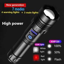 Lanterna LED recarregável USB super poderosa, luz da tocha de alta potência, lâmpada de acampamento tática, XHP120, XHP90, 18650 - Image 2