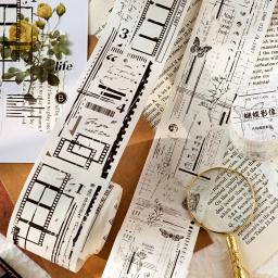 Fita adesiva de jornal vintage, Fita de papel Washi, Material Scrapbooking, Kit Scrapbook, Card Lover, 50mm x 2m, Fragmento Série Trace - Image 4