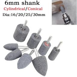 5 pçs rebolo polimento bit 6mm haste redonda cilíndrica cônica afiar cabeça ferramenta para moedor ferramentas rotativas acessórios - Image 1