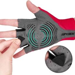 SUPERIDE Gel Acolchoado Metade Do Dedo Ciclismo Luvas Homens Mulheres Respirável MTB Bicicleta Luvas Esportes Umidade Wicking Road Bike Luvas - Image 4