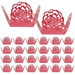100 pçs oco rosa guarnição chocolate doces copos envoltórios para embalagem titular rosa festa de casamento sobremesa mesa decoração - Image 2