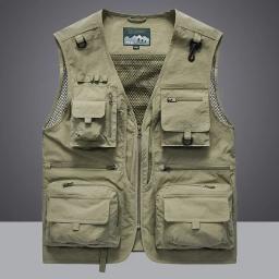 Colete tático estilo coreano masculino, 14 bolsos, malha de verão, sem mangas, 7xl, caminhadas, pesca, fotógrafo, ferramenta, colete - Image 4