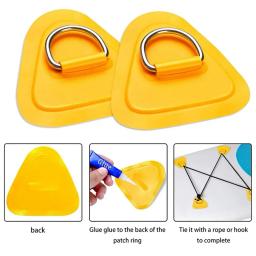 Prancha de surf barco bote pvc patch com aço inoxidável d anel deck aparelhamento sup almofada anel triângulo kit de corda bungee acessórios - Image 4