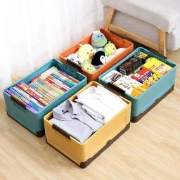 Caixa de armazenamento plástica dobrável, armário da grande capacidade, roupa, petiscos, livros, sapatas, casa, carro, 1PC - Image 6