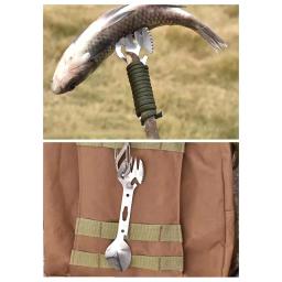 Kit EDC multifuncional para Camping, ferramentas de sobrevivência ao ar livre, kit prático, garfo, faca, colher, garrafa, abridor de latas, 5 em 1 - Image 5