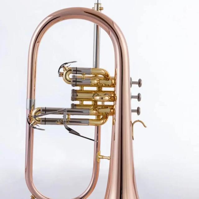 Bb Flugelhorn Ouro Fósforo e Cobre com Estojo Bocal Trompetas Flugelhorn Instrumentos Musicais