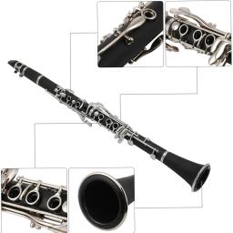 Abs clarinete bb cupronickel chapeado níquel 17 chave instrumento de sopro com pano de limpeza luvas acessórios para iniciante estudante - Image 2
