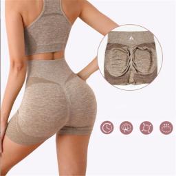 Conjunto de yoga ginásio shorts feminino esporte sutiãs sutiã treino topos para mulheres roupas de yoga leggings de fitness conjunto de ginásio sem costura conjuntos de yoga - Image 4
