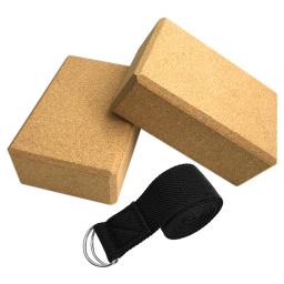 Bloco de cortiça Yoga alta densidade para Home Gym Exercício, tijolo de madeira macia, Indoor Workout Fitness, 3Pcs - Image 1