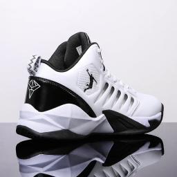 Marca de couro masculino tênis confortável basquete antiderrapante sapatos leves cesta de treinamento masculino botas de basquete à prova dwaterproof água - Image 1