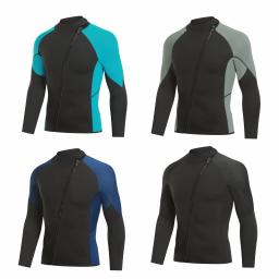 Terno de mergulho de neoprene para homens e mulheres, jaqueta profissional, calças de mergulho, zíper frontal, 3mm, 2024 - Image 6