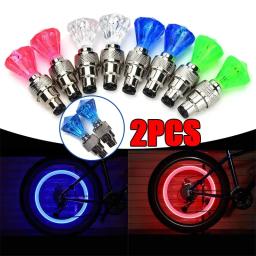 Bicicleta Válvula Caps com LED Light Baterias, Bicicleta Acessórios, Raios de Roda, Pneu Ciclismo Luz, Lanterna Lâmpada, Novo - Image 1