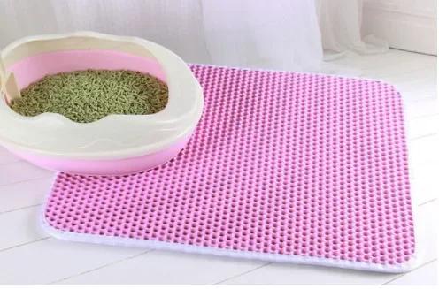 Tapete de Areia Dupla Camada para Gatos com Caixa Impermeável, Almofada Antiderrapante e Lavável - O Presente Ideal para Animais de Estimação