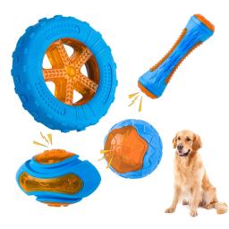 Mastigar brinquedos de borracha para cães Resistente a mordida, Squeaky Training, Jogando brinquedo, Brinquedos interativos do cão, Cães grandes, Limpeza dos dentes - Image 1