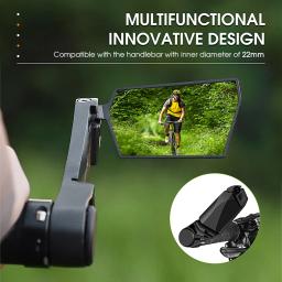 Espelho retrovisor giratório para guidão de bicicleta, espelho retrovisor de ciclismo, espelho de segurança dobrável, 360 graus, 2PCs - Image 6