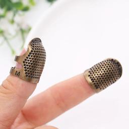 2 peça durável multi-tamanho ajustável dedal perfurador agulha kit novos acessórios de costura mão dedais vestuário costurar acessório para - Image 3