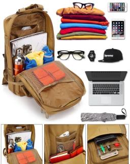 Mochila de assalto tático militar, Outdoor Camping Caminhadas Mochila, Impermeável Sports Travel Camouflage Bag, 30L - Image 5