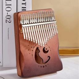 17 21 teclas kalimba polegar piano madeira maciça folheado teclado instrumento musical kalimba dedo piano presente de natal para amantes da música - Image 4