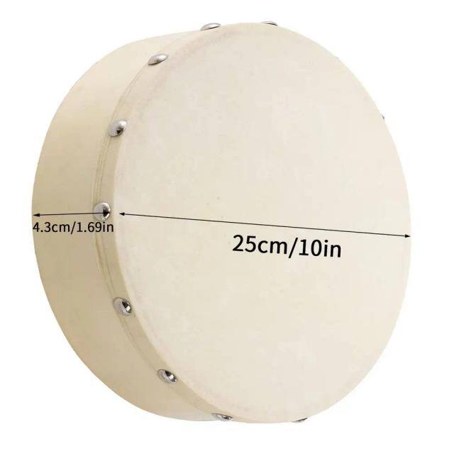 Tambor de mão com baqueta para crianças - Instrumento musical educativo e brinquedo de percussão para bebês, disponível em tamanhos de 8 e 10 polegadas