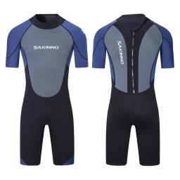Traje de neoprene à prova de frio masculino, traje de mergulho manga curta, traje de natação, roupa de banho com snorkel, 2-3mm - Image 5