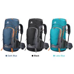 Mochila de caminhada resistente à água, esporte ao ar livre, mochila de viagem com capa de chuva, camping, escalada, montanhismo, viagem, 65L - Image 6