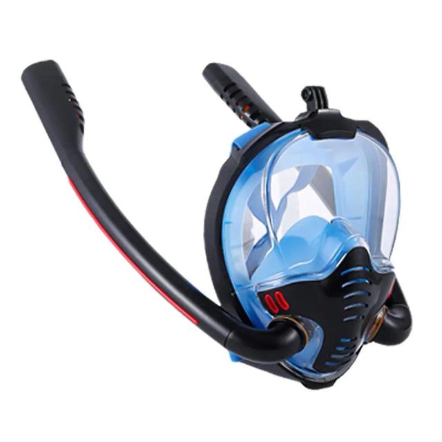 Máscara de mergulho profissional com snorkel facial completo e óculos anti-nevoeiro para crianças e adultos