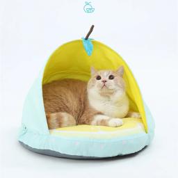 Cama para gato tenda suprimentos para animais de estimação acessórios filhote de cachorro pequeno cão cama esteira caverna kitty saco de dormir cesta móveis túnel canil - Image 6