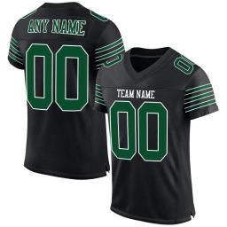 Jérsei personalizado do futebol do poliéster para homens, camisetas atléticas, cores pretas e alaranjadas, mangas curtas - Image 2