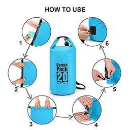 Waterproof Roll Top Dry Bag, mantém a engrenagem seca, caiaque, rafting, canoagem, natação, camping, caminhadas, praia, pesca - Image 4