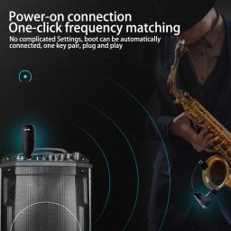 Saxofone microfone receptor e amplificador, Instrumentos sem fio, gravação profissional, desempenho ao ar livre, 1pc - Image 2