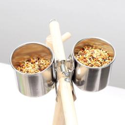 Papagaio tigela de alimentação com braçadeira titular, aço inoxidável Pet Birds Food Dish, gaiola acessórios, bebendo alimentador, 1pc - Image 6