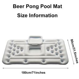 ELOS-Esteira De Piscina De Beer Pong, Fila Flutuante, Colchão De Piscina Inflável, Almofada De Entretenimento De Mesa De Água, 28 Furo Do Copo - Image 6