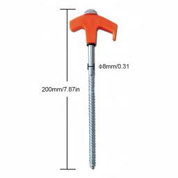 Parafuso resistente em estacas de barracas, estacas de acampamento com saco de armazenamento, brilho no escuro, dosséis e tendas, 4 PCs, 8PCs, 20 cm, 25cm - Image 6