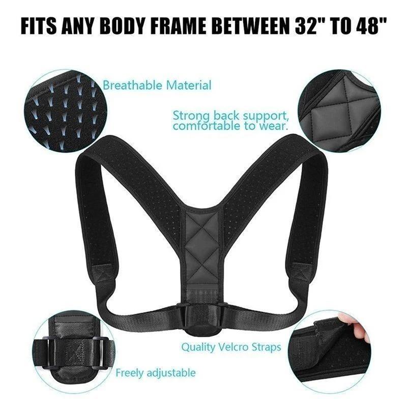 Unisex ajustável volta cinta apoio, ombro invisível postura corrector, Coluna, pescoço, saúde correção cinto, casa, escritório, esporte - Image 1
